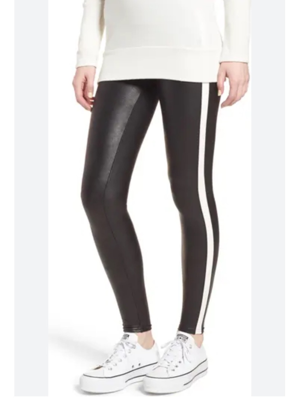 Spanx Faux Leather Tuxedo Stripe Leggings